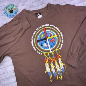 VTG Hanes Large 1994 Wakantanka Owanjila‎ Native American Great Spirit Shirt